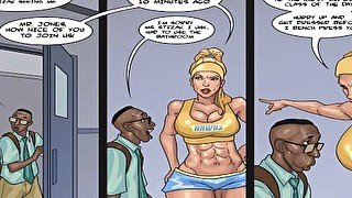 Detention season #3 ep. # 3 - Horny Gym Teacher wanted a Taste of the school Nerd's BBC &vert;&vert; Collage