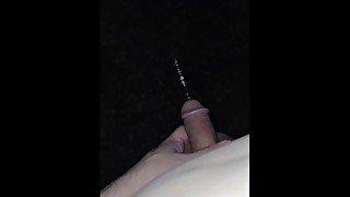 Pissing Outside at Night - Justin Wurdup Skater Boy Cut Dick Piss