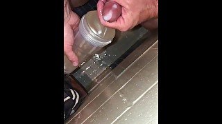 CLEAR FLESHLIGHT FAKE PUSSY FUCK, SHOWER SEX SCENE, CUM ON PUSSY, LICK UP CUMSHOT FROM FAKE PUSSY