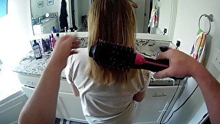 Cuckold Hubby Dries Brushes HotWife's Hair for her Bull Date  Cuckold Bull Fluff Preparation