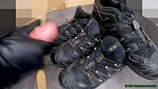 3 Cumshots on Salomon Shoes