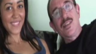 Retro creampied petite enjoying old man