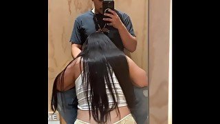 Get caught in the fitting room with his cock in my mouth