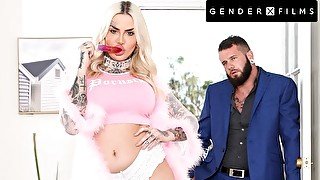 GenderXFilms - Sweet Trans Candy Dicked Down By Tatted Daddy