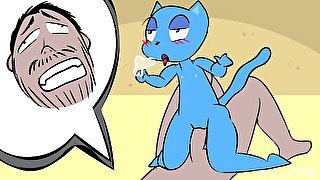 Sexy Blue Cat Furry Fucks Human Dick! Rule34 Original Animation