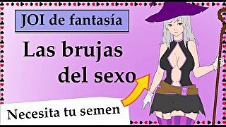 JOI con una bruja. Tu ama necesita semen.