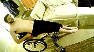 Guy in Wheelchair Shows His Muscle Tone Pt 2