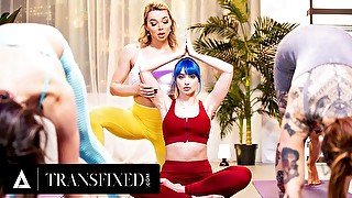 TRANSFIXED - Trans Yoga Teacher Emma Rose Gets CAUGHT Fucking Jewelz Blu In A PUBLIC YOGA CLASS!