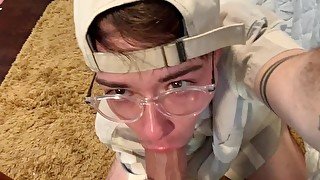 POV: TRANS TEEN VIRGIN SUCKS YOUR COCK