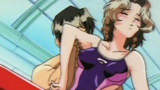 Hentai babe in swimsuit gets fucked in the pool