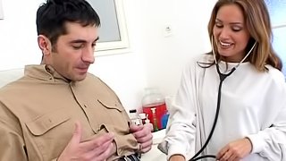 Sexy nurse seduces horny patient