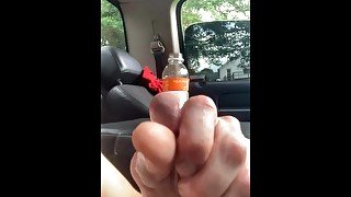 Cumshot in public in my truck