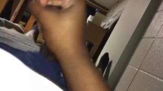 Guy jerking in dorm room