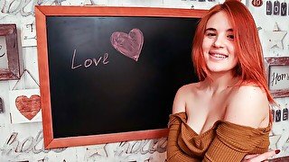 Redheaded Rita Fox fingering herself silly in a solo vid