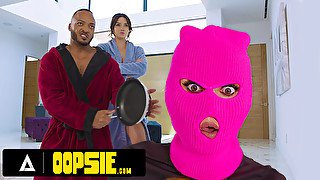 OOPSIE - Sneaky Trans Babe Korra Del Rio CAUGHT AND DISCIPLINED With ROUGH THREESOME PLUS FACIAL!