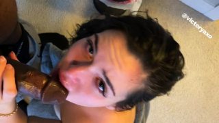 Cute amateur brunette gives pov blowjob and fuck