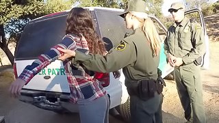 Latina sluts deepthroating the border patrol man and fucking him