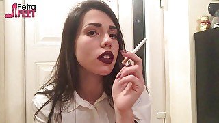 Super sexy Italian girl teasing everyone with her smoking