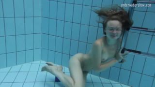 Small tits petite teen Clara underwater