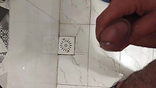 Peeing and masturbating huge cumload