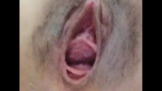 Pussy tunnel opening after 12 hours plug training 