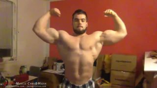 Young Hunk with Huge Arms Flexes - SFW