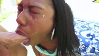 Beauteous buxomy ebony Chanell Heart is making him cum