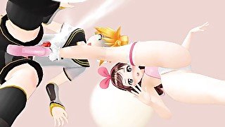 Ballbusting Animation - Kizuna Ai Valentine's Day Kicks