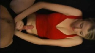 Cute Blonde In Red Blows A Big Wang