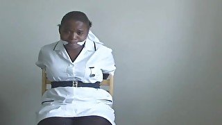 Ebony Nurse Bound And Cleave Gagged