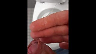 Edging Sperm at work toilet