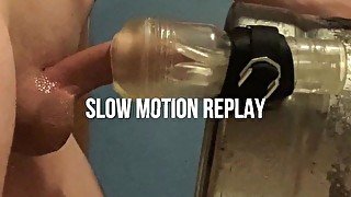 Fleshlight mounted on a keg for an amazing sloshing sensation [remastered]