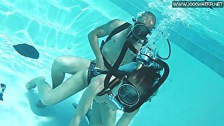 Ardent and kinky Hungarian scuba diver Minnie Manga is fucked underwater