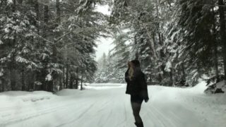 Don't you wear a miniskirt, black tights, and boots in the snow?