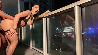 Porn Babe Big Ass Hard Fucked On Hotel Balcony Public