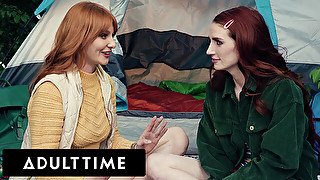 ADULT TIME - Lesbian Camping Trip Tribbing with Lacy Lennon and Aria Carson