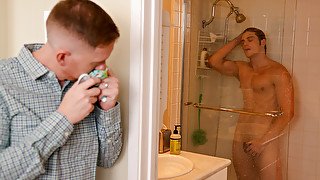 Horny boy lets stepdad enjoy his ass in a restless family play