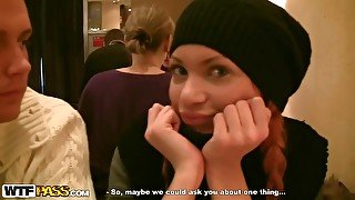 Denis, Eric And Mayola In Redhead Slut In Public Toilet Fuck