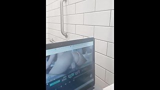 Watchin porn on the sink at walmart