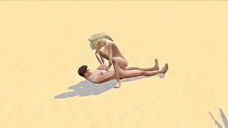 Hot blonde girl fucked on beach with facial