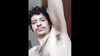 Hairy armpits fetish / POV close up, solo male