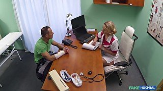 Blonde slutty nurse loves to give head and to get fucked from behind