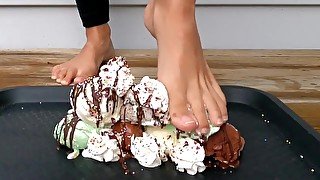 Asmr Ice Cream Sundae Crush with Sweet Feet