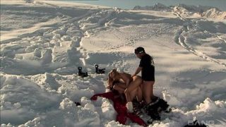 Judith Fox and Jessica Girl Share a Cock Up on the Snowy Mountain