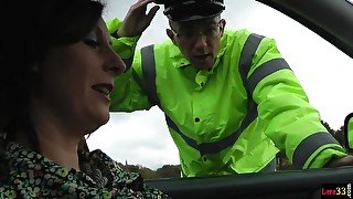 Facialized UK milf fucked by police officer