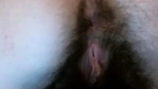 Hairy asian teen pussy finger teased in close up