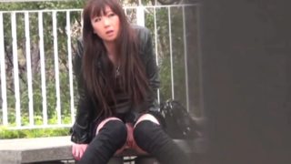 Japanese babe outdoors