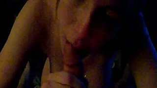 Awesome blowjob from cute brunette girlfriend on POV sex tape