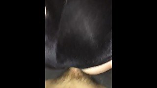 Black booty shorts cumshot