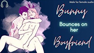 [M4F] Bunny Bounces On Her Boyfriend's Dick [Praise] [Roleplay audio for women] [Male moaning]